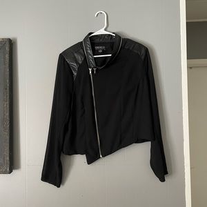 Sheer Leather Zipper Jacket